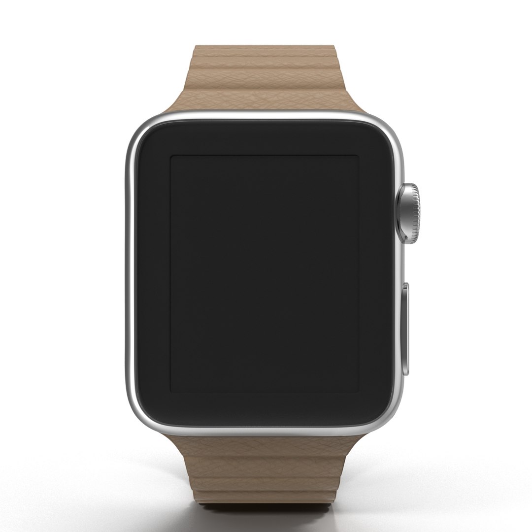 Apple Watch 38mm Magnetic Closure Brown Leather Loop 3D Model 3D model preview