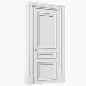 Classic wooden white door