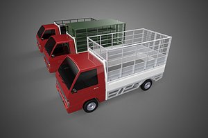 3D COLLECTION BACK CAGE VEGETABLE FRUIT PICKUP TRUCK CAR VEHICLE model