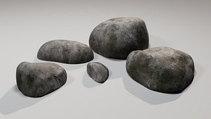 3D Small River Rocks Pack model