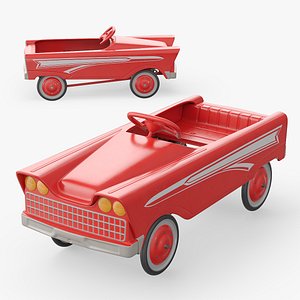 Vintage American Murray Red Childs Roadster Pedal Car 3D model