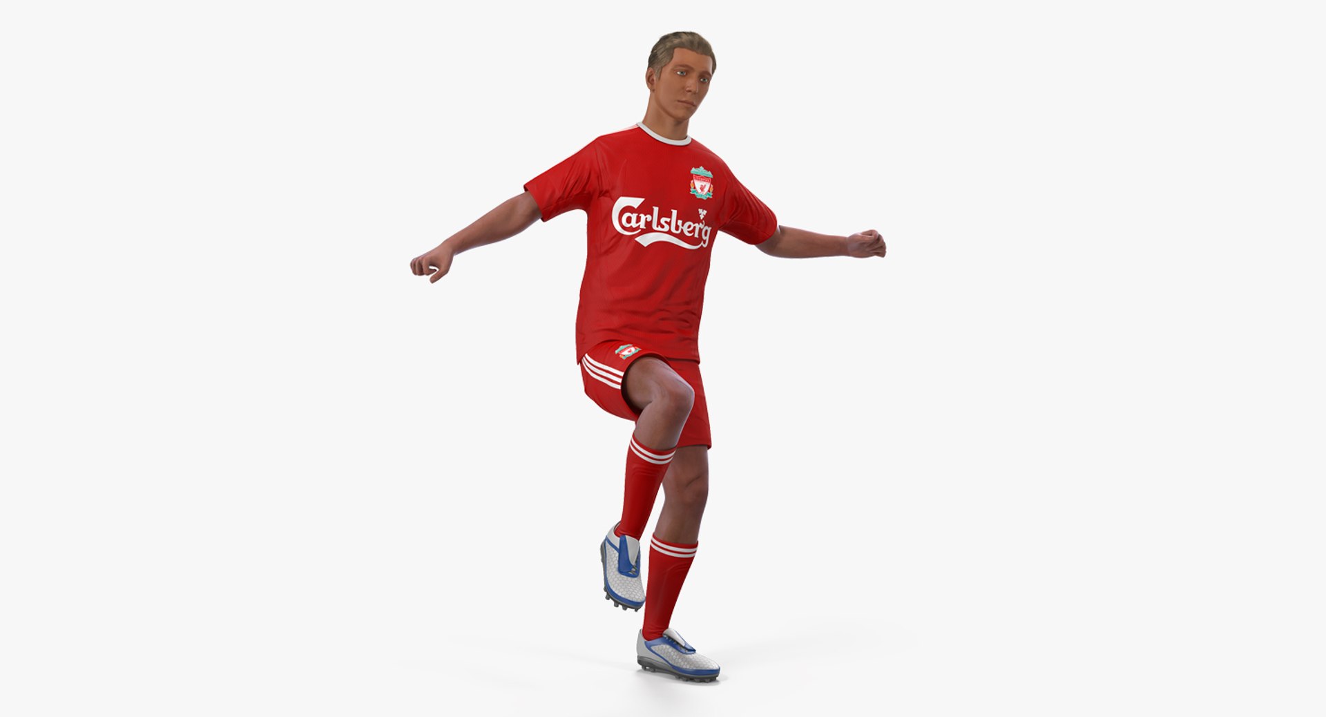 Soccer or Football Player Liverpool Rigged 3D Model 3D model preview