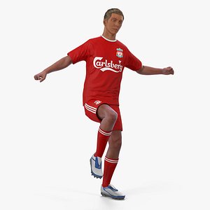 Soccer or Football Player Liverpool Rigged 3D Model
