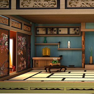 3d interior japanese room