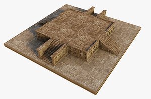 Ancient indian Stairs Platform model