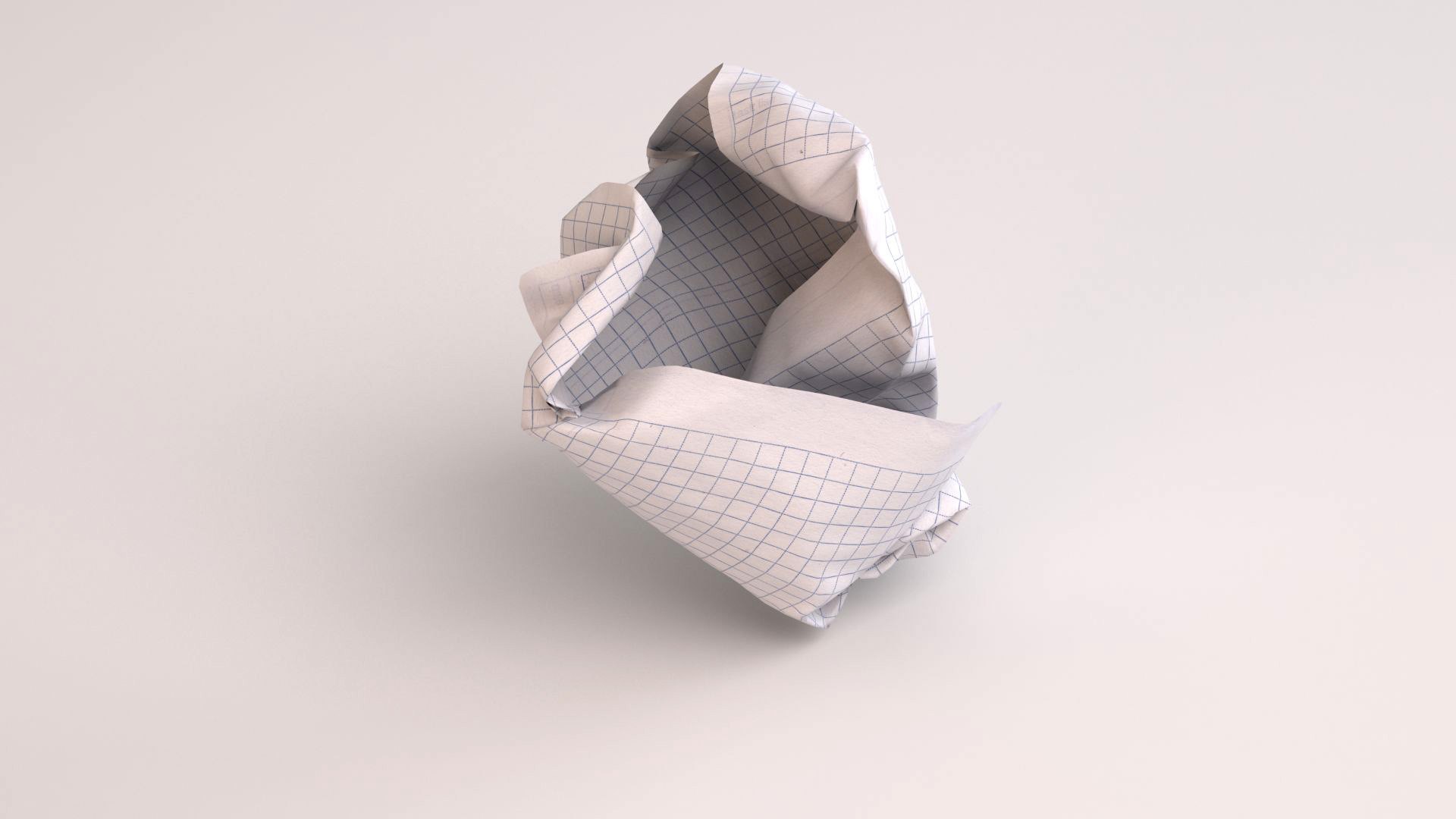 Crumpled Ball Graph Paper 3D Model - TurboSquid 1675922