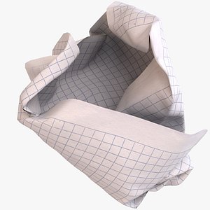 crumpled ball graph paper 3D model
