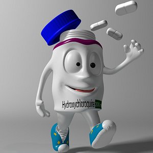 cartoon covid killer rigged 3D model