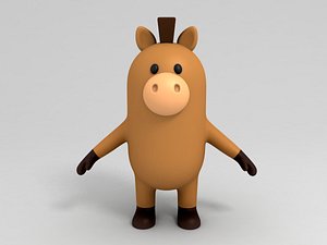 3D horse character cartoon