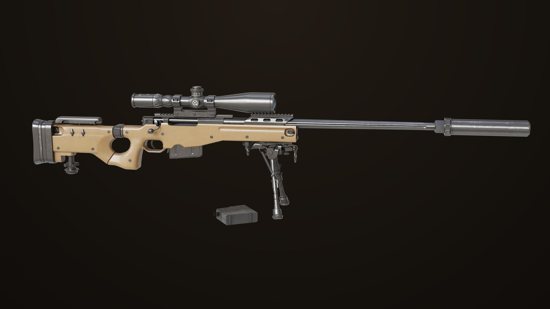 3D Sniper Rifle 03 Sandal Rigged All PBR Unity UE Textures Model ...
