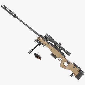 Sniper Rifle 03 Sandal Rigged All PBR Unity UE Textures