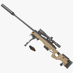 Sniper Rifle 03 Sandal Rigged All PBR Unity UE Textures