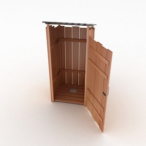 3D Wooden Outdoor Toilet model