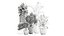 Ornamental plants in rattan baskets 1036