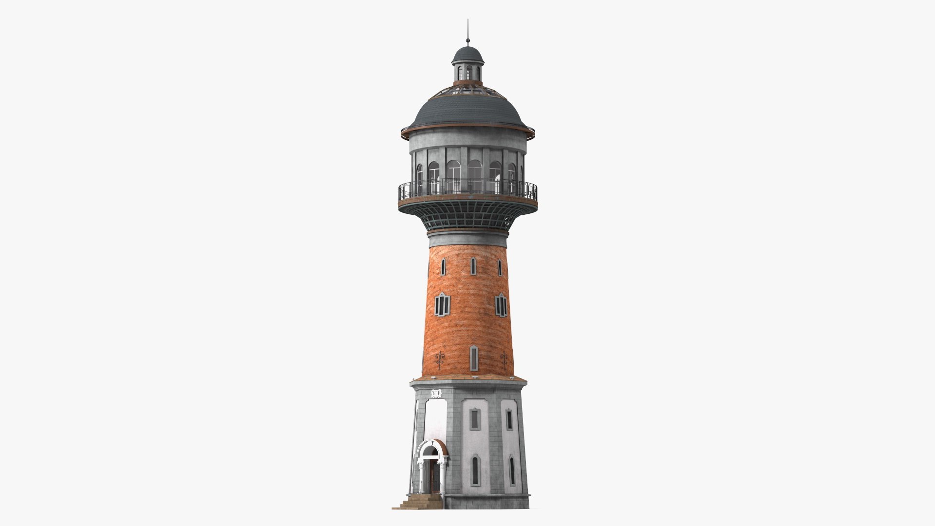 Old German Water Tower 3D model preview