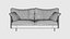 Ivory Sofa Rounded Arms Loose Cushions