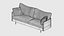 Ivory Sofa Rounded Arms Loose Cushions