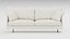 Ivory Sofa Rounded Arms Loose Cushions