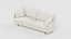 Ivory Sofa Rounded Arms Loose Cushions