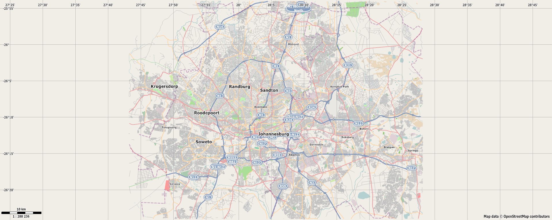 Johannesburg Map 