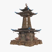 Ancient Asian architecture sacrificial tower