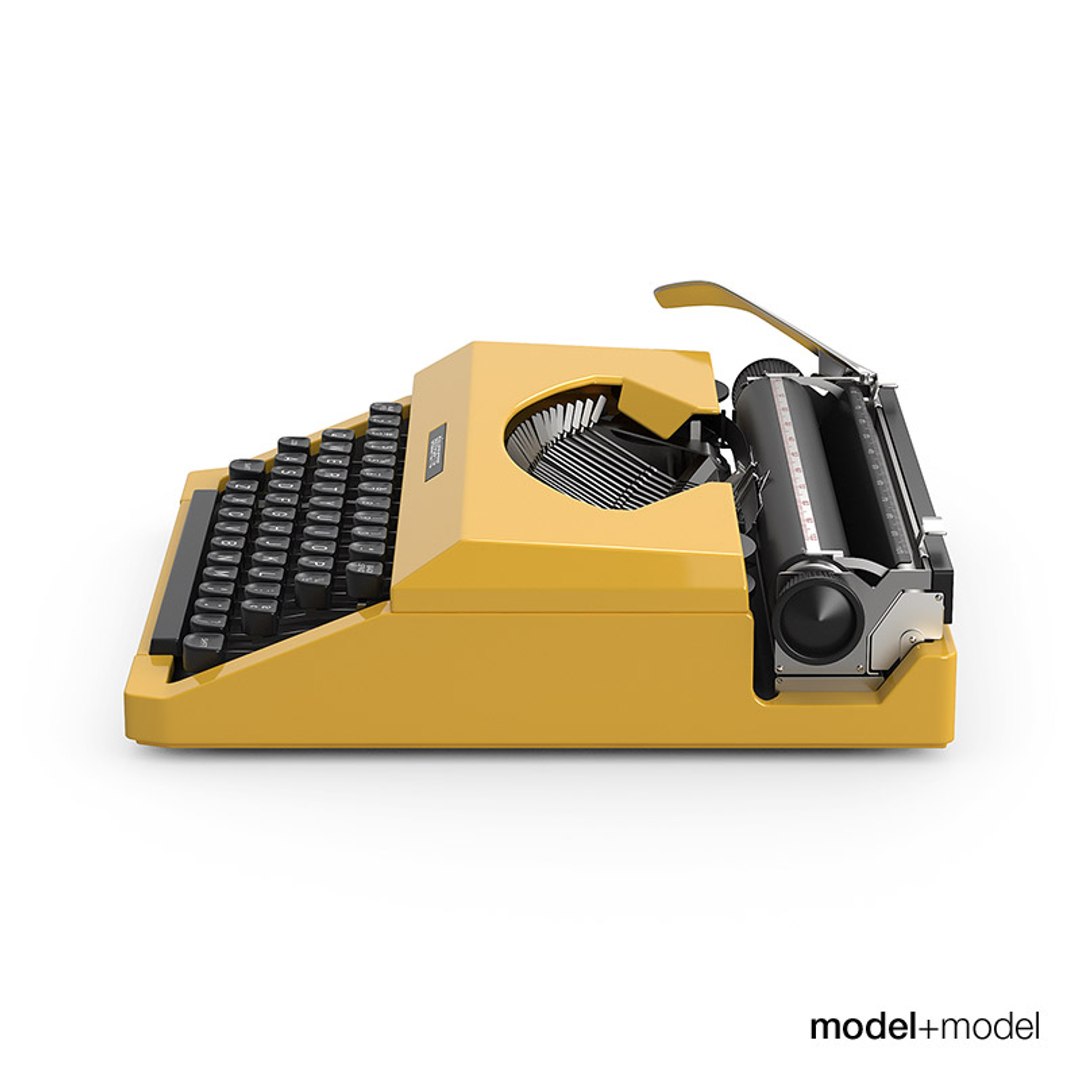 3d Silver Reed Typewriter Model