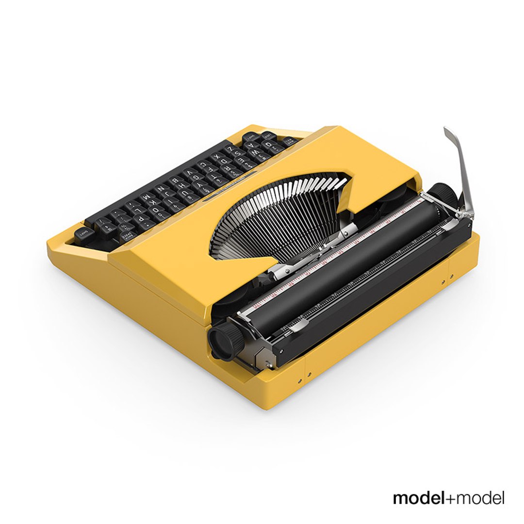 3d Silver Reed Typewriter Model