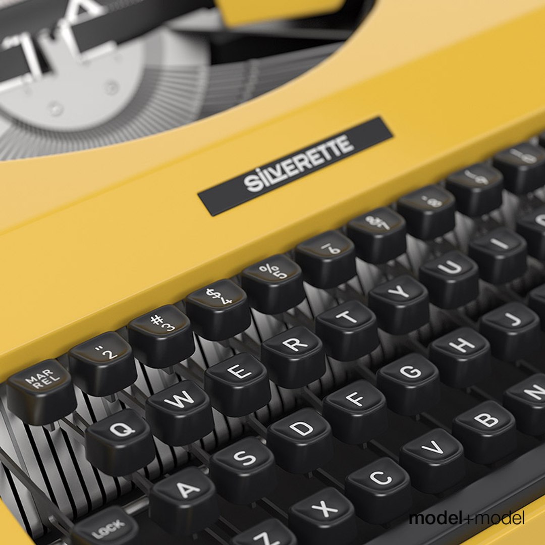 3d Silver Reed Typewriter Model