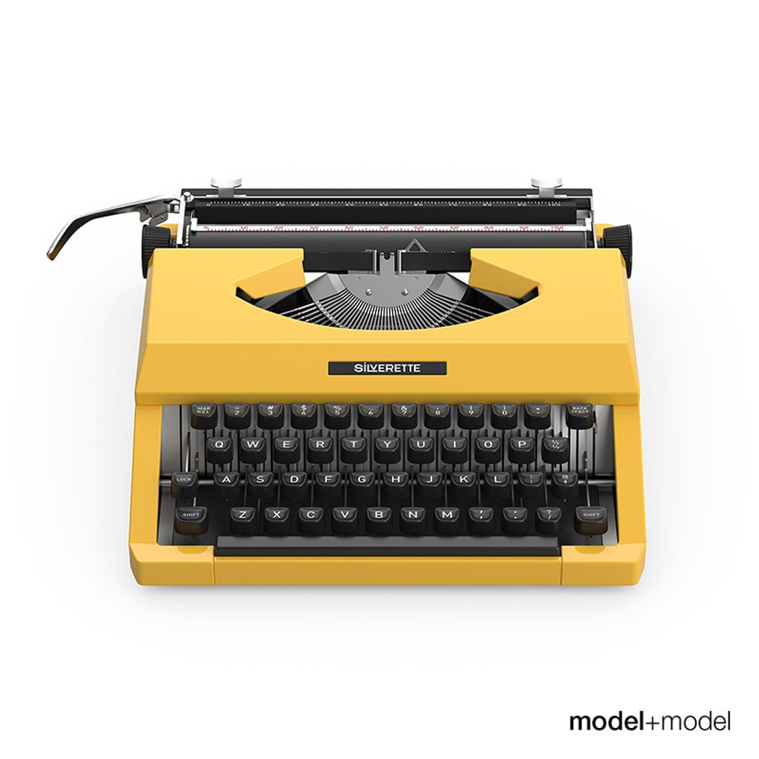 3d Silver Reed Typewriter Model