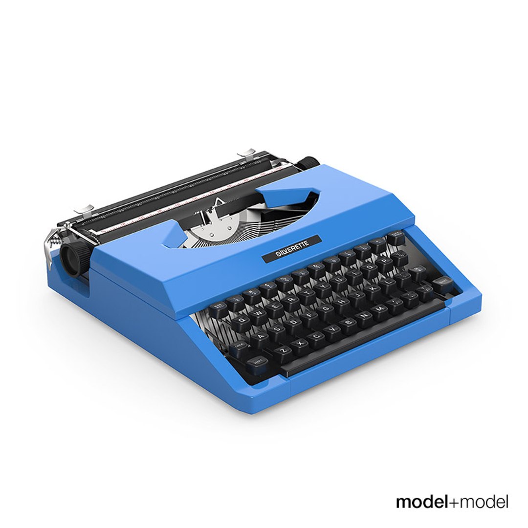 3d Silver Reed Typewriter Model