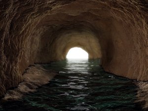 3d model of cave tunnel