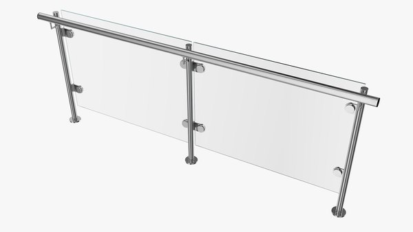 3D Glass panel handrail - TurboSquid 1814023