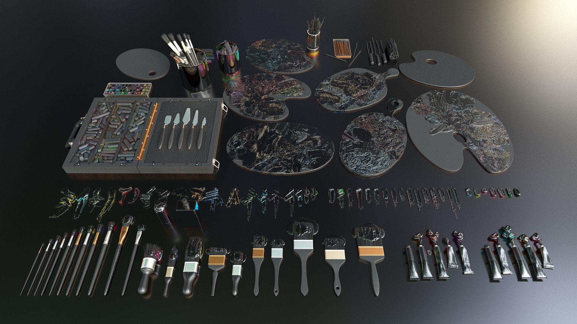 3D model Artist Studio Pack 400 - Art Supplies https://p.turbosquid.com/ts-thumb/x0/LGedXo/NK/artiststudiopack400artsupplies2/jpg/1753681289/1920x1080/fit_q87/ed1287e454bcd59ca997fcdca42bfe42e8df33c7/artiststudiopack400artsupplies2.jpg