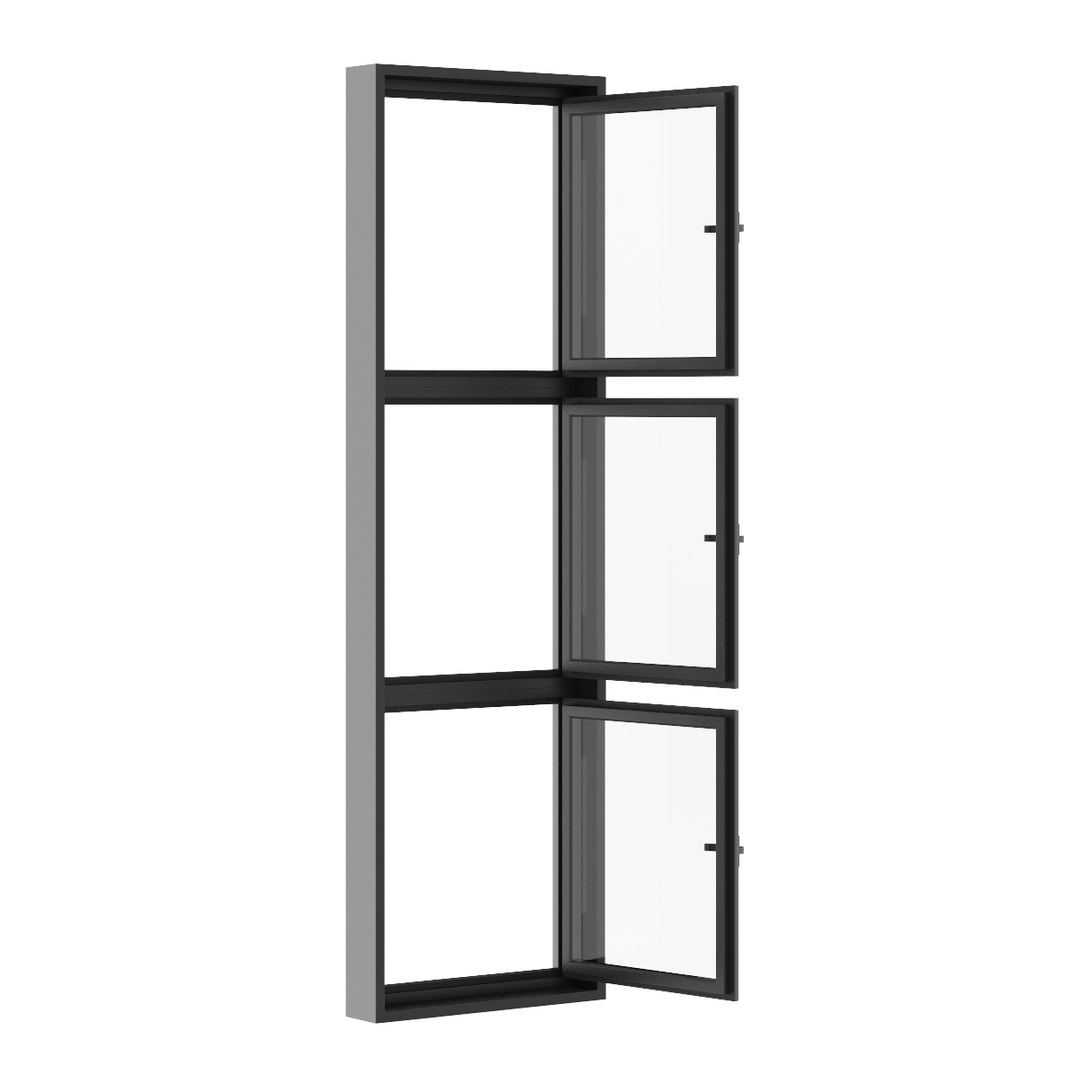 3d Model Openable Black Metal Window