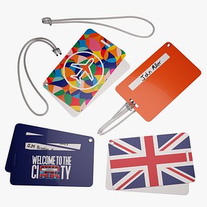 3D Plastic luggage tag model