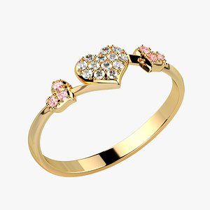 Hearts Gold Ring