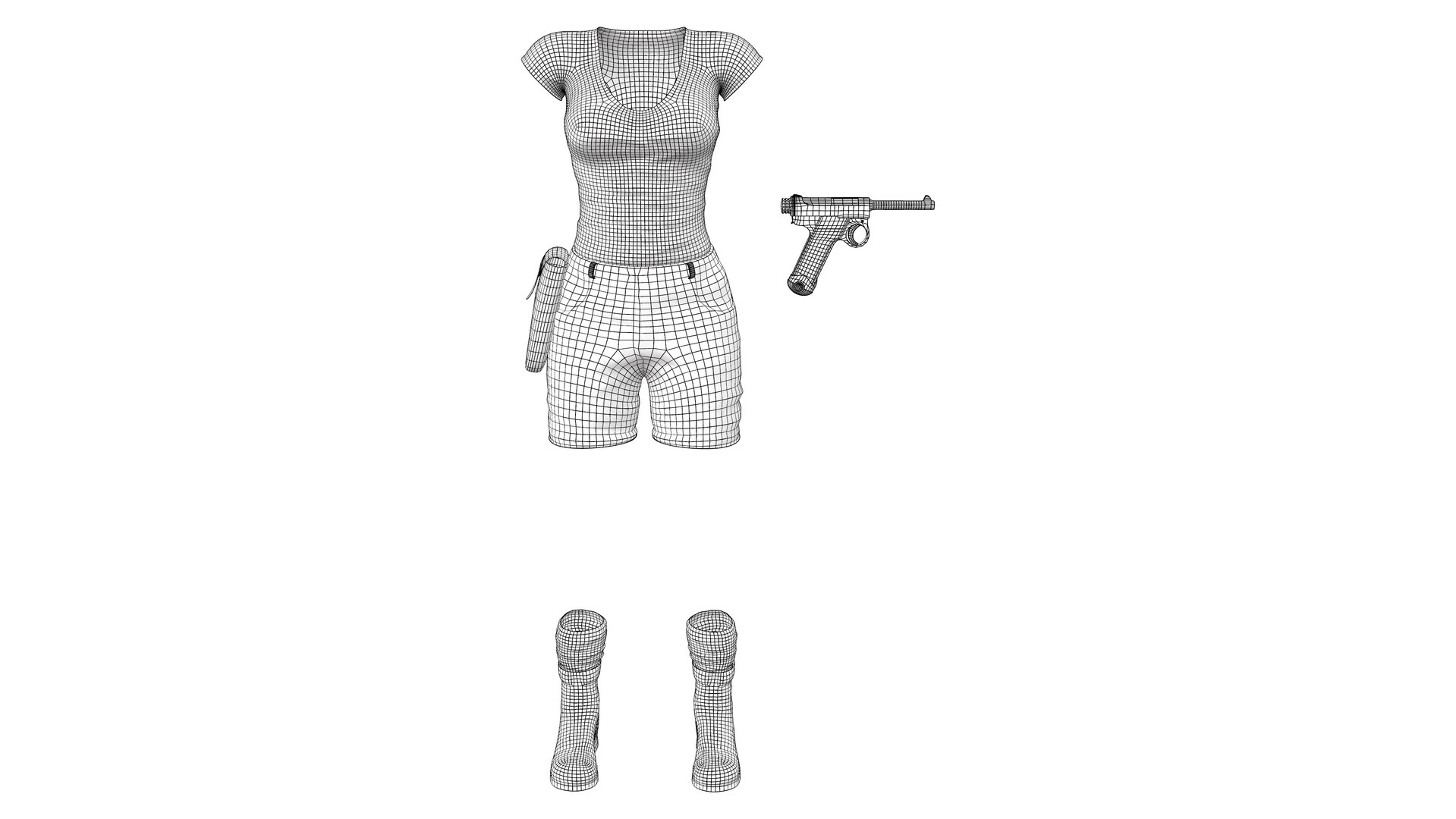 3D Safari Combat Outfit Tshirt Shorts Gun Holster Boots https://p.turbosquid.com/ts-thumb/x0/Pil1Gu/Fm/preview9/png/1684409985/1920x1080/fit_q87/b94d0909e9432341b74cf50dffe753b6003affe3/preview9.jpg