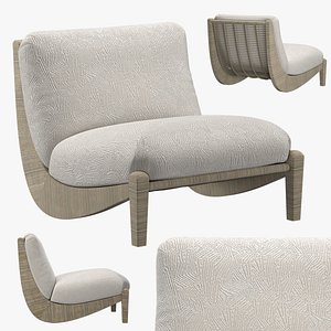 3D LASHED LOUNGE CHAIR model