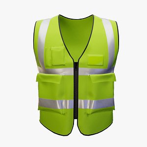 Worker Safety Vest Green Low-poly