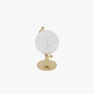 statuette globe zodiac sign 3D model