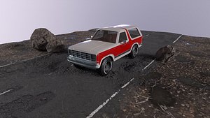 Low-poly 3d model SUV car Bronco with interior and exterior PBR VR  AR  low-poly 3d model 3D model