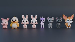 Cute Character Pack 3D model