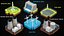 Site de ferme éolienne de dessin animé Lowpoly PBR
