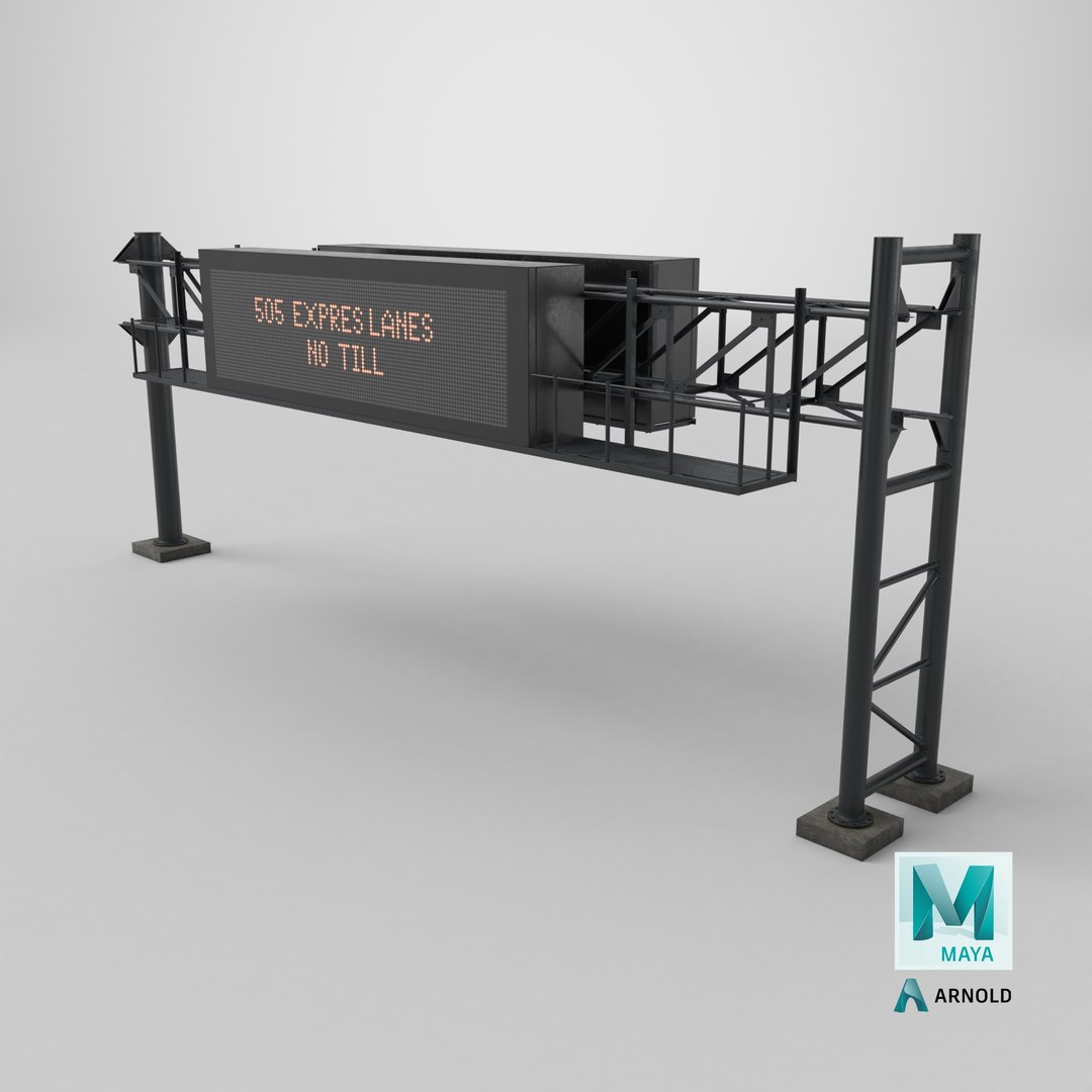 Roadway LED Panel with Steel Gantry 3D https://p.turbosquid.com/ts-thumb/x0/mvbq6I/Bj/stemcell_maya_arnold_render/png/1780407517/1920x1080/fit_q87/a7f5c03a8442eba5377052124d199aa2e2e78c6f/stemcell_maya_arnold_render.jpg