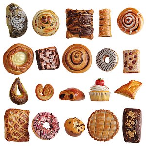 3D Bakery Set 4 20 Pastry