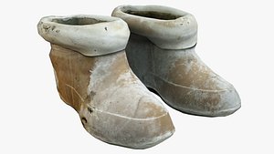3D Old Rubber Boots Scan 3D Low-Poly 8K