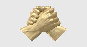 Handshake Relief Sculpture