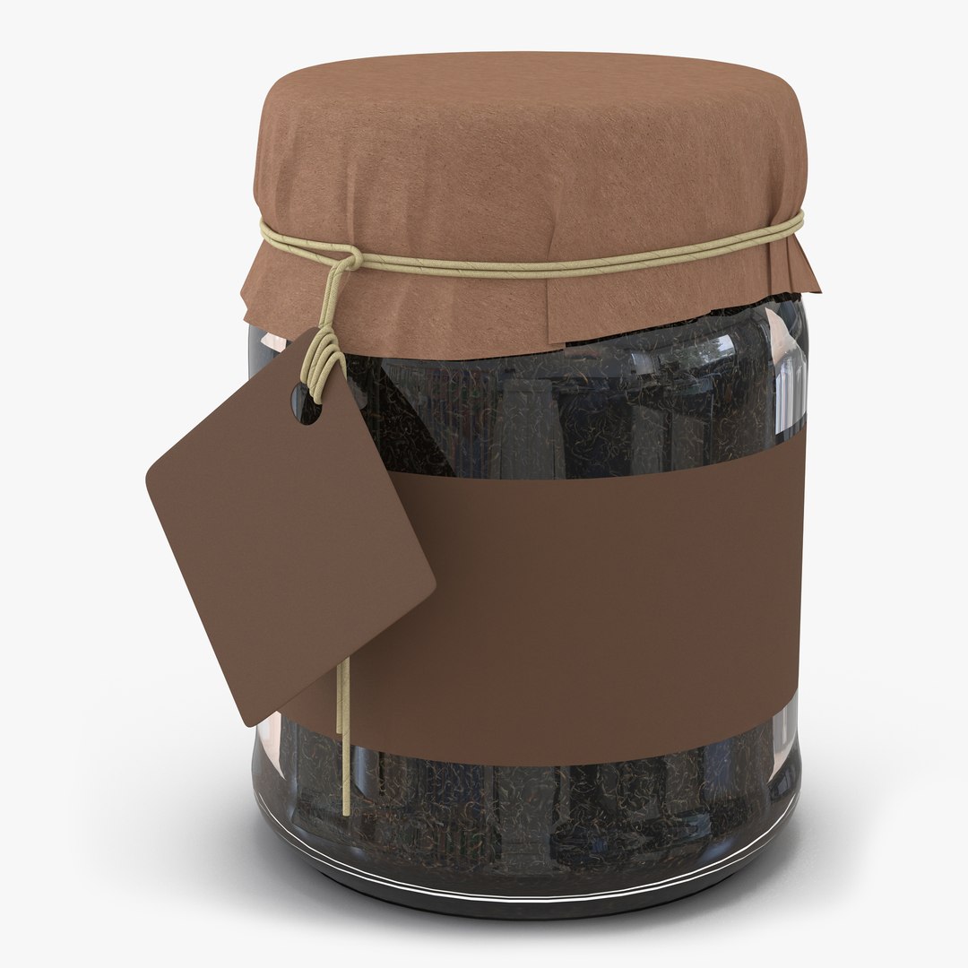 Green Tea In Glass Jar 3 3D Model 3D model preview