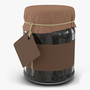 Green Tea In Glass Jar 3 3D Model