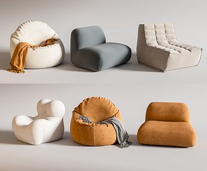 3D Bean Bag Chair Lazy Floor Sofa Tofu Block  Channel Tuft Pouf Chair